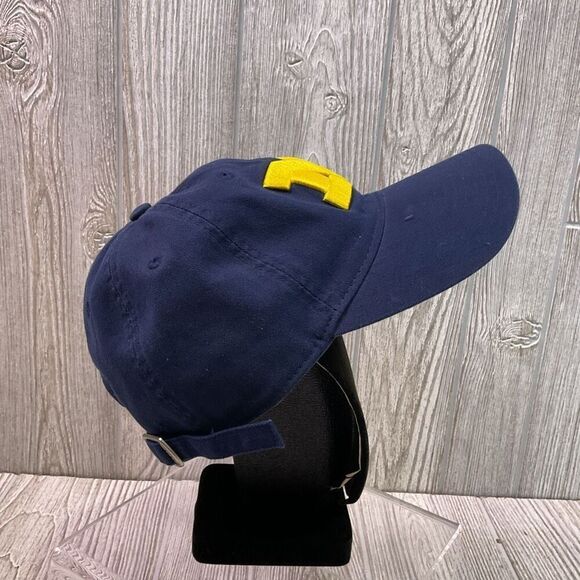 Vintage Y2K Adidas Michigan Wolverines Blue Gold Official Baseball Cap Hat Men's - Picture 3 of 9